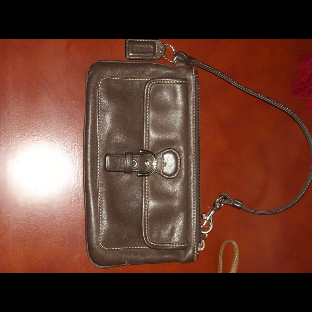 Coach leather wristlet